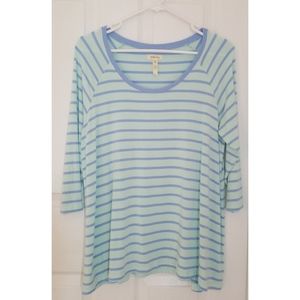 Matilda Jane Blue Striped Soft Tunic Top Medium